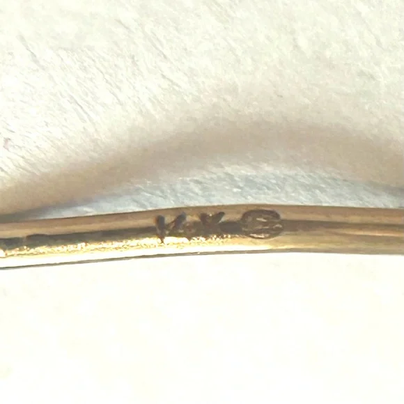 Vintage 14k Yellow Gold Half Twist Hoop Hinge Back Earrings 2.83 G 1.3